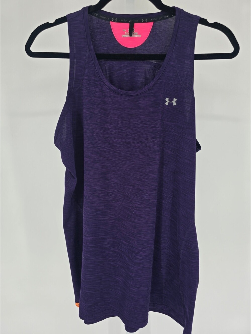 Under Armour Womens Sz L Athletic Tank Top Dark Purple Heat Gear Fitted